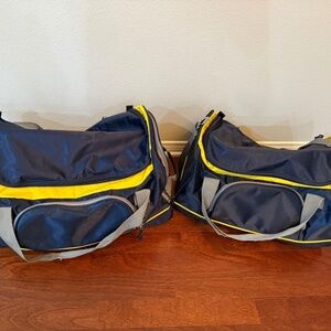 Nautica Westport Wheeled Carry on Duffel Bags Set Of 2 Navy/Yellow/Gray